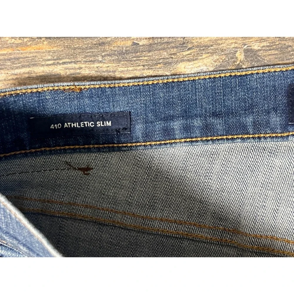 Lucky Brand 410 Athletic Slim Mens Jeans 38x30 Blue Denim Stretch Western‎ Stack